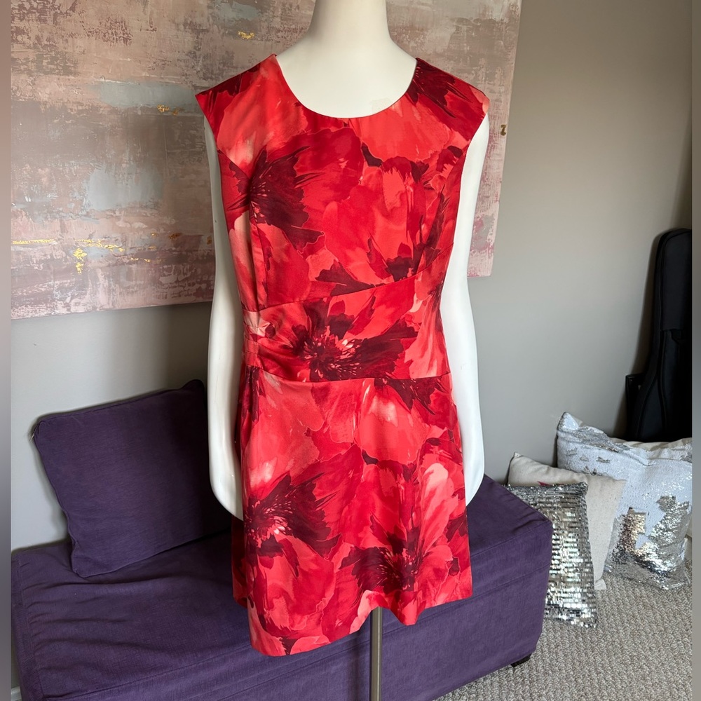 Coldwater Creek Red and Orange A-line Mini Dress Size P12
